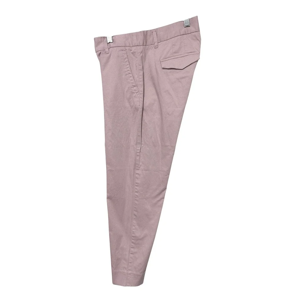J.Crew City Fit Stretch Chino Pants Womens 2 Mauve Pink Tapered Leg Cotton Twill